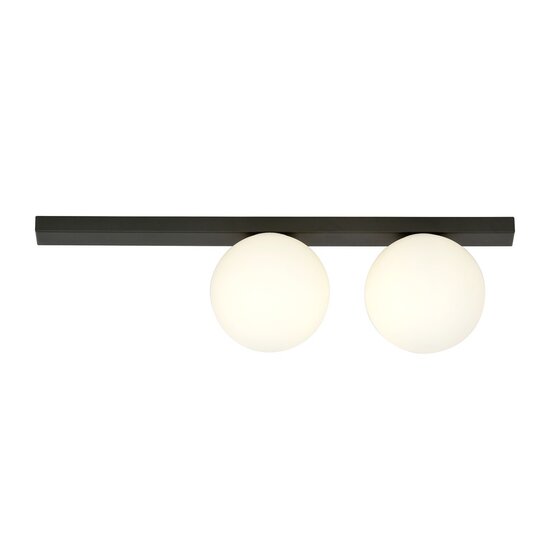 Emibig Emibig FIT 2 BLACK/OPAL - Minimalistische plafondlamp voor elke ruimte