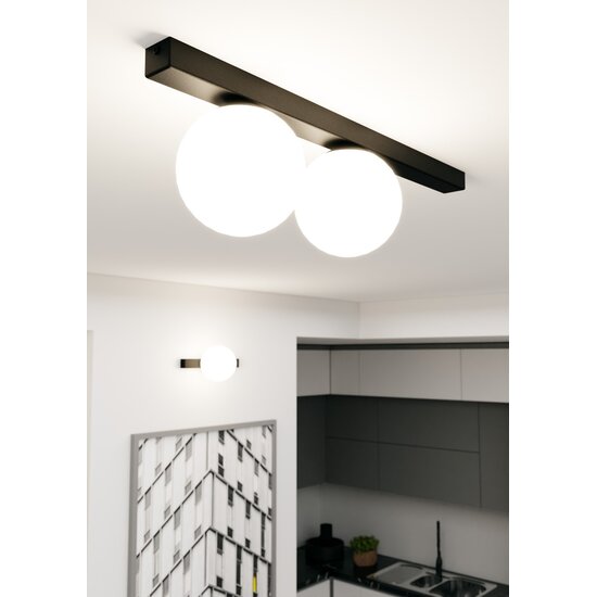 Emibig Emibig FIT 2 BLACK/OPAL - Lámpara de techo minimalista para cualquier espacio