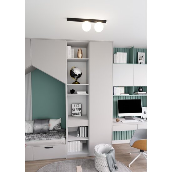 Emibig Emibig FIT 2 BLACK/OPAL - Lampe de plafond minimaliste pour tout espace