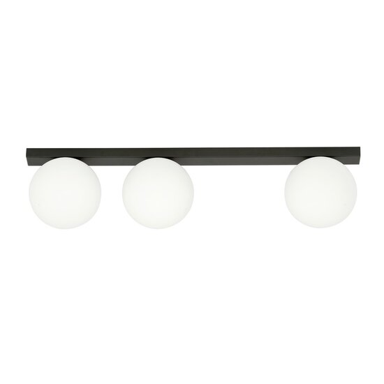 Emibig Emibig FIT 3 BLACK/OPAL - Minimalistische plafondlamp voor elke ruimte
