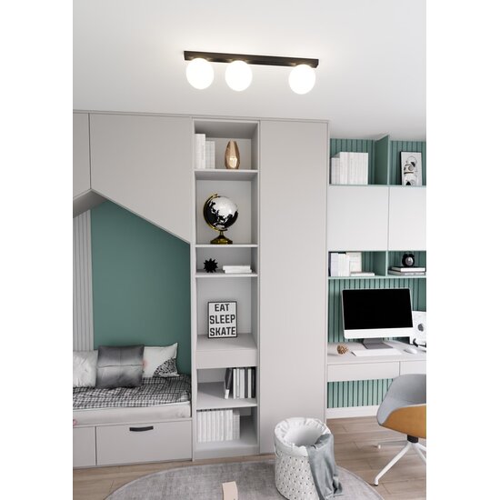 Emibig Emibig FIT 3 BLACK/OPAL - Minimalistische Deckenlampe für jeden Raum