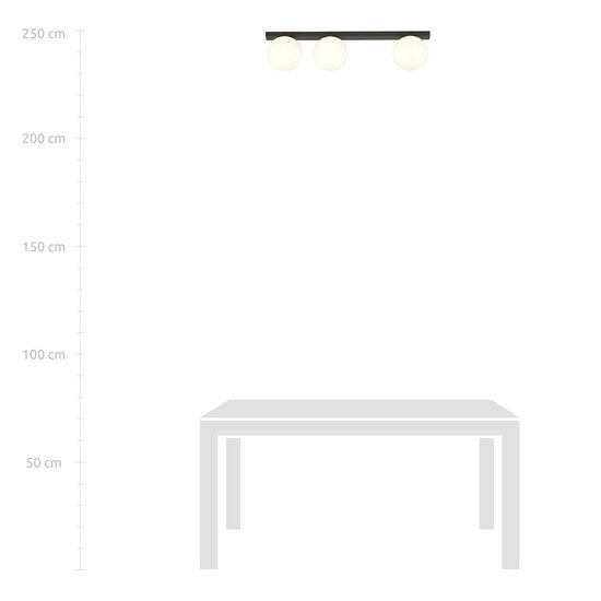 Emibig Emibig FIT 3 BLACK/OPAL - Minimalistische Deckenlampe für jeden Raum