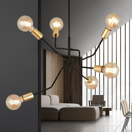 Emibig Emibig BOLT 6 Schwarz Gold - Stilvolle Deckenlampe für Ihr Zuhause