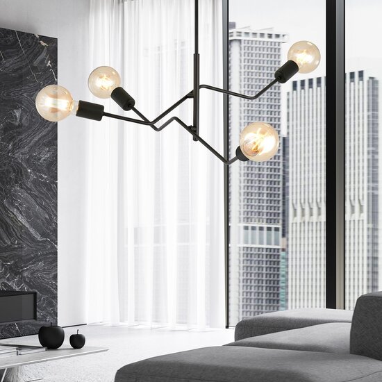Emibig Emibig FRIX 4 BLACK - Scandinavische plafondlamp voor een moderne uitstraling