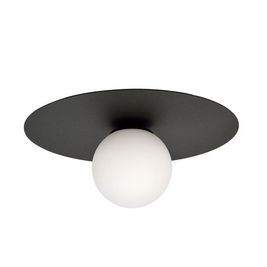 Emibig Emibig SOLAR 1 BLACK/OPAL - Minimalistische plafondlamp voor een moderne uitstraling