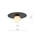 Emibig Emibig SOLAR 1 BLACK/OPAL - Minimalistische plafondlamp voor een moderne uitstraling