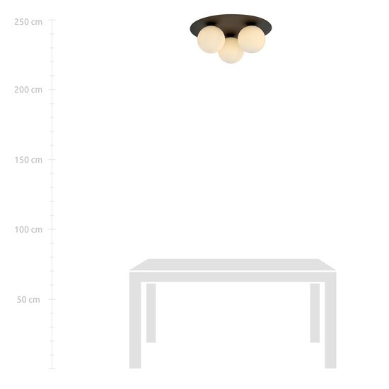 Emibig Emibig SOLAR 3 BLACK/OPAL - Minimalist ceiling lamp for any space