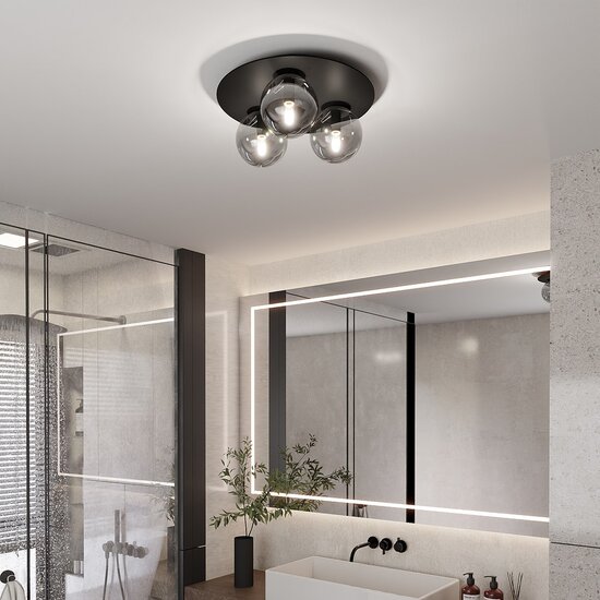 Emibig Emibig SOLAR 3 BLACK/GRAFIT - Minimalist ceiling lamp for any space