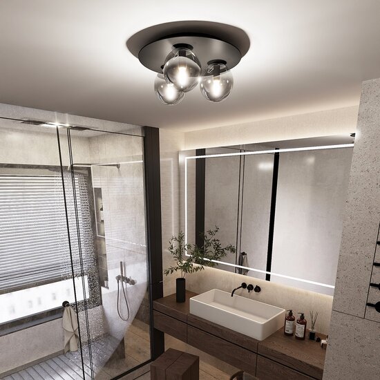 Emibig Emibig SOLAR 3 BLACK/GRAFIT - Minimalist ceiling lamp for any space