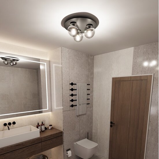 Emibig Emibig SOLAR 3 BLACK/GRAFIT - Minimalist ceiling lamp for any space