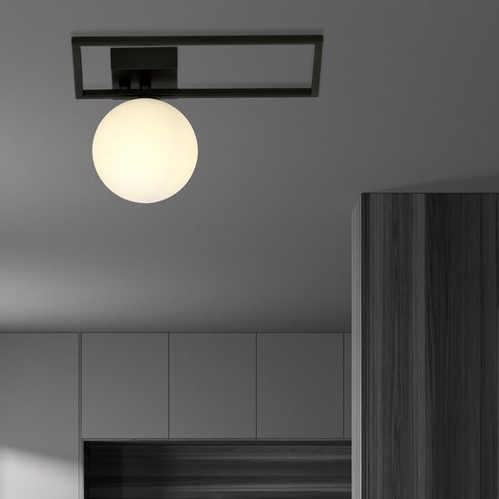 Emibig Emibig IMAGO 1D ZWART/OPAAL - Minimalistische plafondlamp voor moderne interieurs