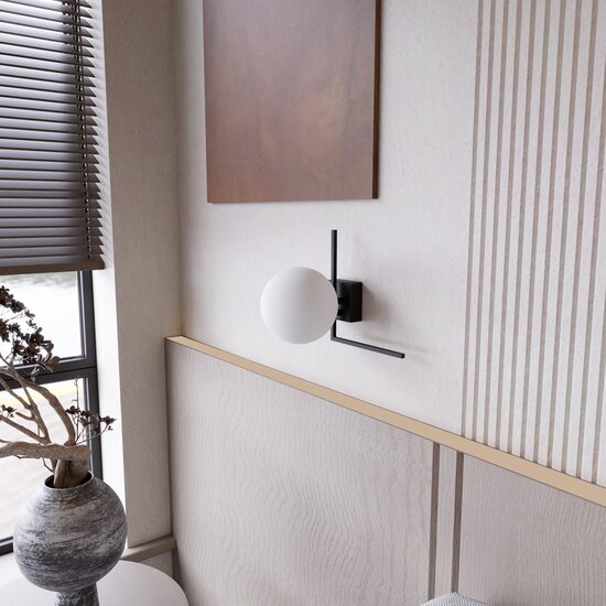 Emibig Emibig IMAGO 1G BLACK/OPAL - Minimalistische plafondlamp voor elke ruimte