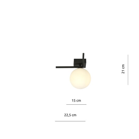 Emibig Emibig IMAGO 1G BLACK/OPAL - Minimalistische plafondlamp voor elke ruimte