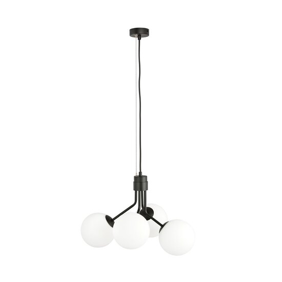 Emibig Emibig NOVA 4 BLACK/OPAL - Lampe Suspendue Scandinave pour une Ambiance Élégante