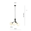 Emibig Emibig NOVA 4 BLACK/OPAL - Scandinavian Pendant Lamp for a Stylish Atmosphere