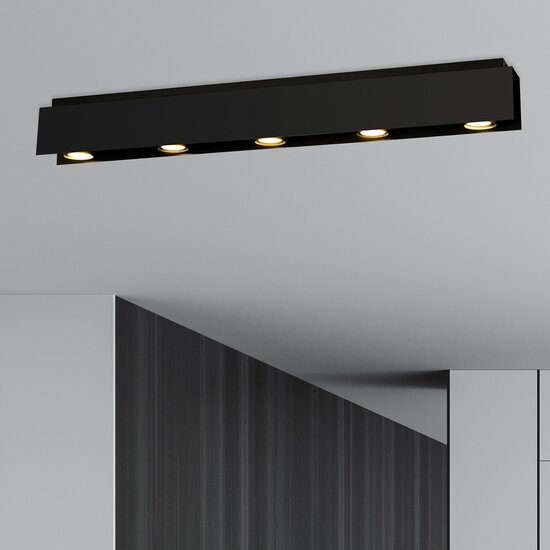 Emibig Emibig KENNO 5 BLACK - Minimalistische plafondlamp voor elke ruimte