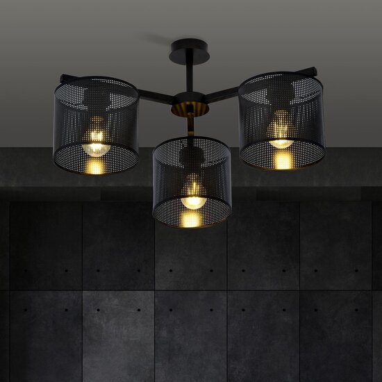 Emibig Emibig JORDAN 3 BLACK - Industrial ceiling lamp for a modern look