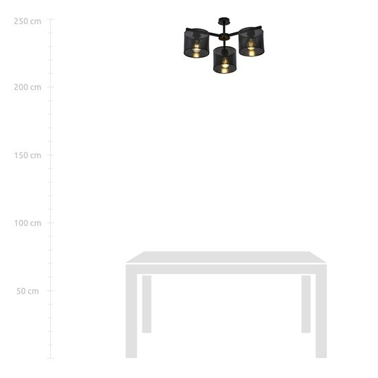 Emibig Emibig JORDAN 3 BLACK - Industrial ceiling lamp for a modern look