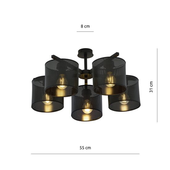 Emibig Emibig JORDAN 5 BLACK - Stylish industrial pendant lamp