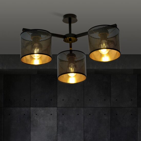 Emibig Emibig JORDAN 3 BLACK/GOLD - Stylish industrial ceiling lamp