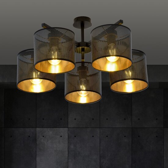 Emibig Emibig JORDAN 5 BLACK/GOLD - Industriële Hanglamp voor Stijlvolle Verlichting