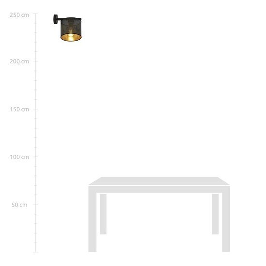 Emibig Emibig JORDAN K1 ZWART/GOUD - Stijlvolle wandlamp voor een industriële uitstraling