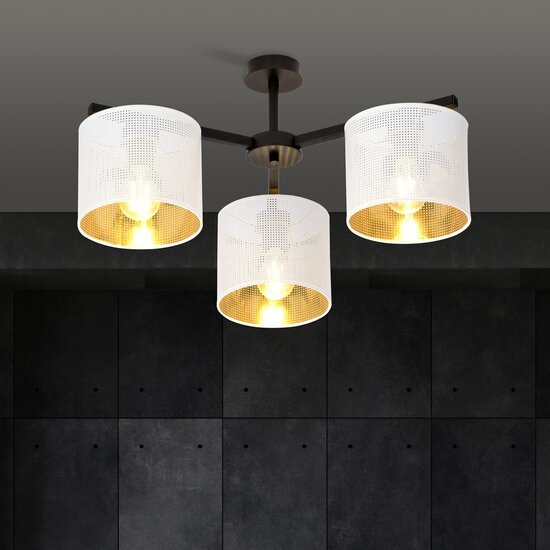 Emibig Emibig JORDAN 3 WHITE/GOLD - Industrial ceiling lamp for any space