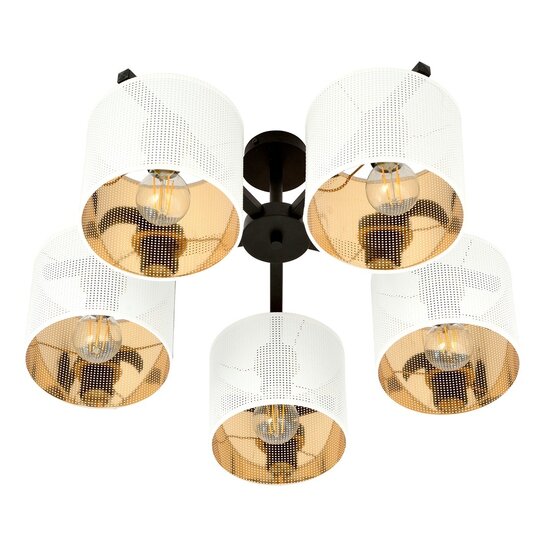 Emibig Emibig JORDAN 5 WHITE/GOLD - Stijlvolle industriële hanglamp