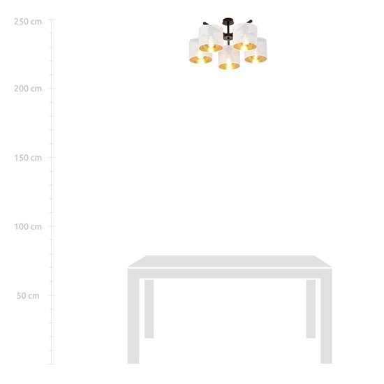 Emibig Emibig JORDAN 5 WHITE/GOLD - Stijlvolle industriële hanglamp