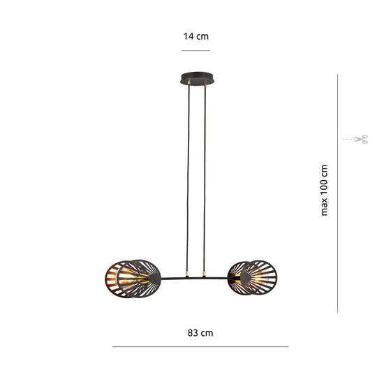 Emibig Emibig PLAYA 2 BLACK - Lámpara colgante moderna para espacios elegantes