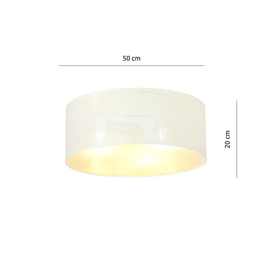 Emibig Emibig ASTON 3 Blanc/Doré - Lampe de plafond industrielle élégante