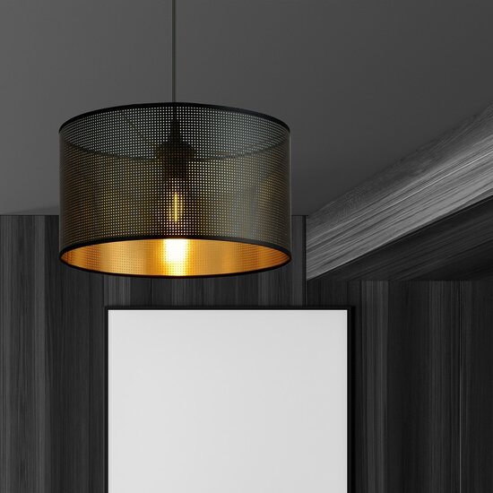 Emibig Emibig ASTON 1 Zwart/Goud - Industriële Hanglamp voor een Stijlvolle Sfeer