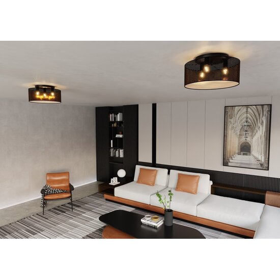 Emibig Emibig ASTON 3 Black/Gold - Stylish Industrial Ceiling Lamp