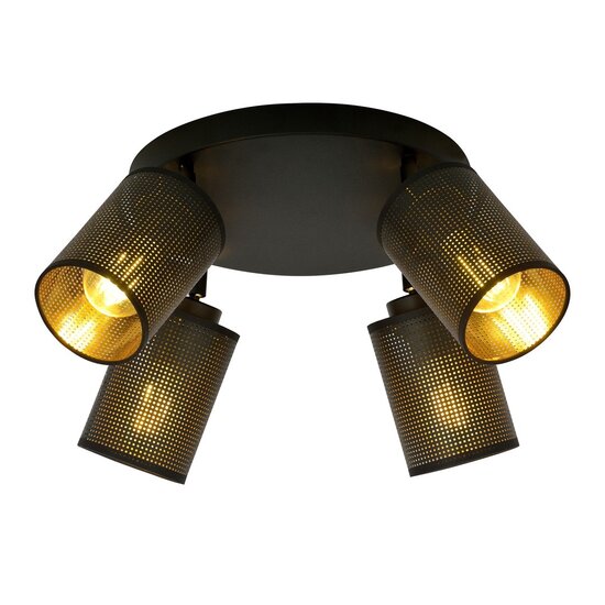 Emibig Emibig BRONX 4 PREMIUM BLACK - Stijlvolle industriële plafondlamp