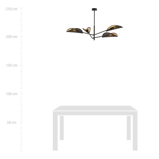 Emibig Emibig VENE 4 BLACK/GOLD - Moderne Deckenlampe für stilvolle Räume