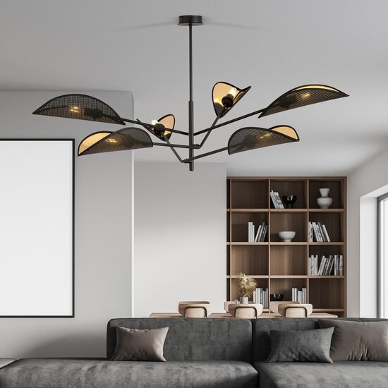 Emibig Emibig VENE 6 Zwart/Goud - Moderne plafondlamp voor stijlvol interieur