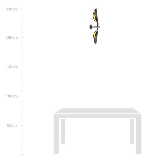 Emibig Emibig VENE K2 BLACK/GOLD - Modern wall lamp for a stylish look