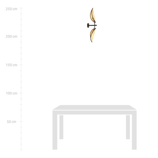 Emibig Emibig VENE K2 BLACK/RATTAN - Stijlvolle wandlamp voor een bohemian sfeer