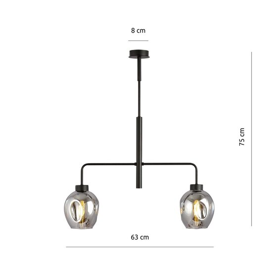 Emibig Emibig LUKKA 2 Zwart/Grafiet Hanglamp - Modern Design voor Jouw Interieur