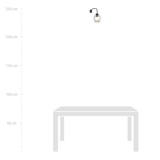 Emibig Emibig LUKKA K1 Wandleuchte Schwarz/Transparent - Modernes Design für Ihr Zuhause