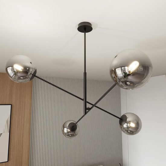 Emibig Emibig LINEAR 4 Zwart/Grafiet - Moderne Hanglamp voor Elke Ruimte
