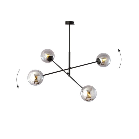 Emibig Emibig LINEAR 4 Noir/Graphite - Lampe Suspendue Moderne pour Tous les Espaces