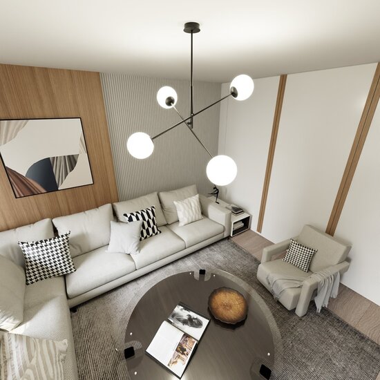 Emibig Emibig LINEAR 4 BLACK/OPAL - Moderne Pendelleuchte für stilvolles Ambiente