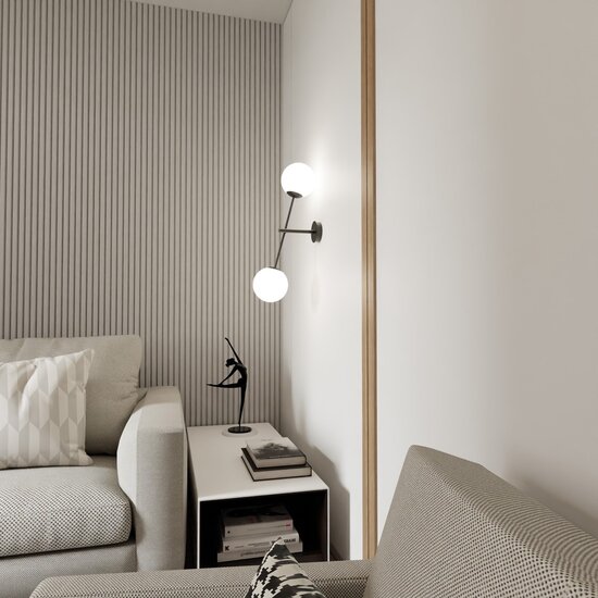 Emibig Emibig LINEAR K2 Schwarz/Opal - Moderne Wandlampe für stilvolles Ambiente