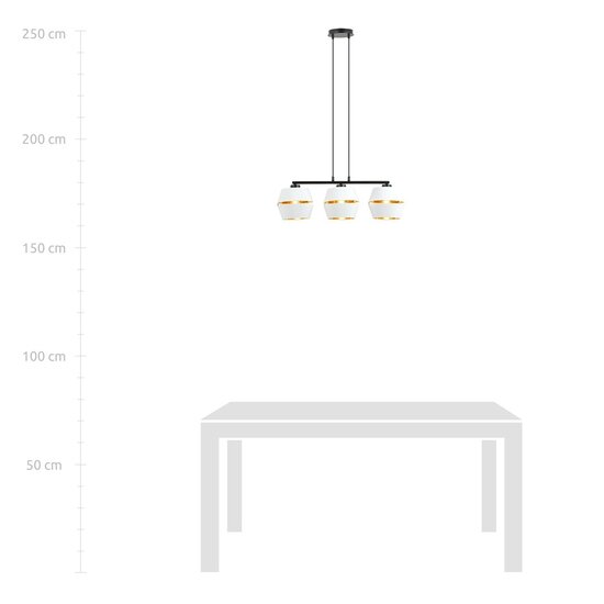 Emibig Emibig PIANO 3 WHITE/GOLD - Moderne hanglamp voor een stijlvolle ambiance
