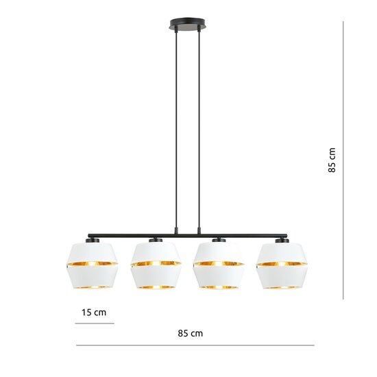 Emibig Emibig PIANO 4 WHITE/GOLD - Modern pendant lamp for any space