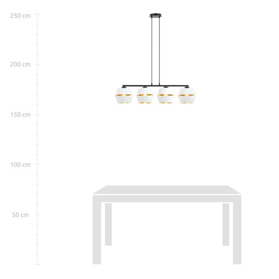 Emibig Emibig PIANO 4 WHITE/GOLD - Moderne hanglamp voor elke ruimte