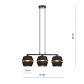 Emibig Emibig PIANO 3 BLACK/GOLD - Moderne hanglamp voor een stijlvolle sfeer
