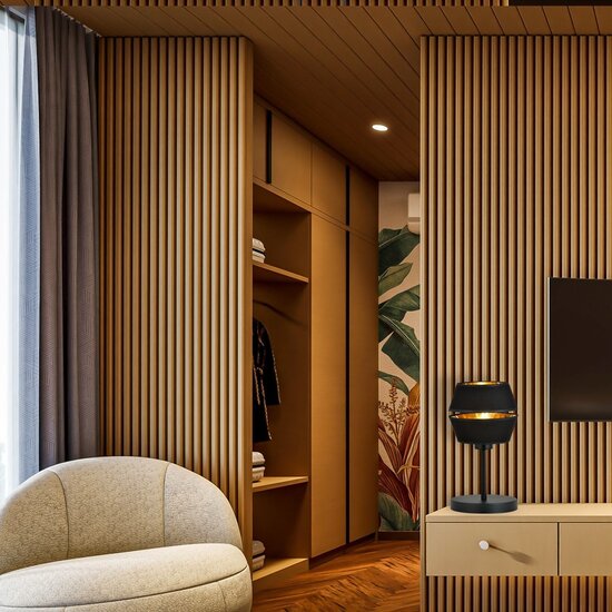 Emibig Emibig PIANO LN Schwarz/Gold - Elegante Tischlampe für modernes Wohnen