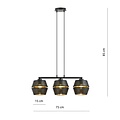 Emibig Emibig MALIA 3 Noir/Doré - Lampe Suspendue Moderne pour une Ambiance Élégante